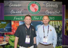 Ryan Lockman and Aaron Hunter with North Bay Produce. The chocolate covered strawberries in the North Bay booth were delicious.